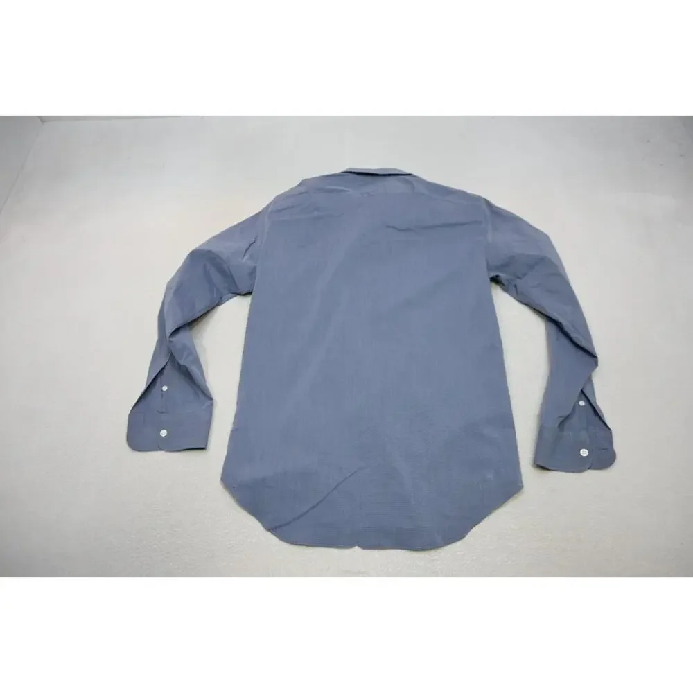 J Crew Dress Shirt Slim‎ Chambray Blue Performance Long Sleeve Mens Size Large